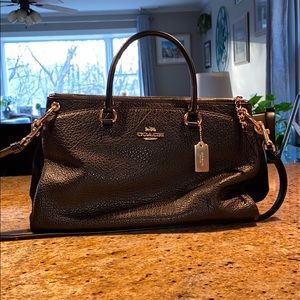 EUC Black leather Coach satchel bag